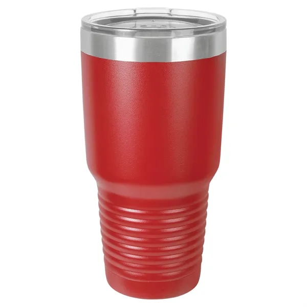 30 oz. stainless steel ringed tumbler with a vacuum sealed, clear-colored... from ASI 74601 Calico
