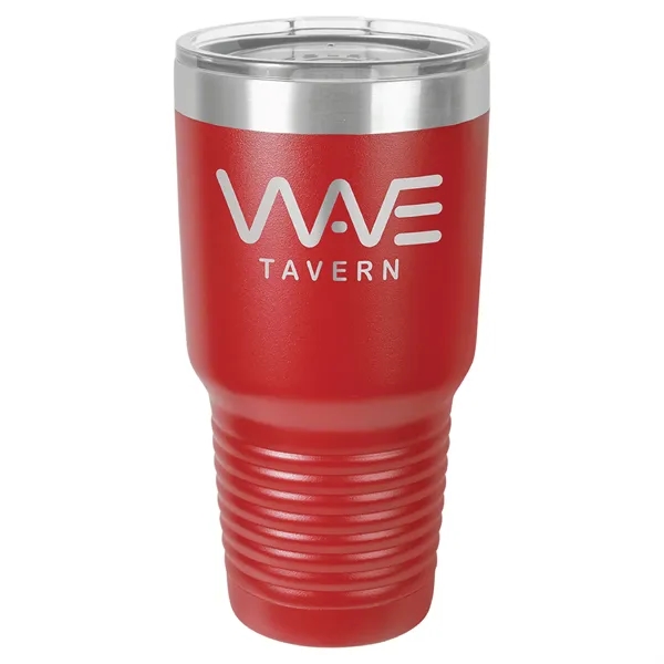 30 oz. stainless steel ringed tumbler with a vacuum sealed, clear-colored... from ASI 74601 Calico