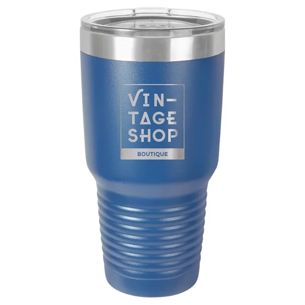 30 oz. stainless steel ringed tumbler with a vacuum sealed, clear-colored... from ASI 74601 Calico
