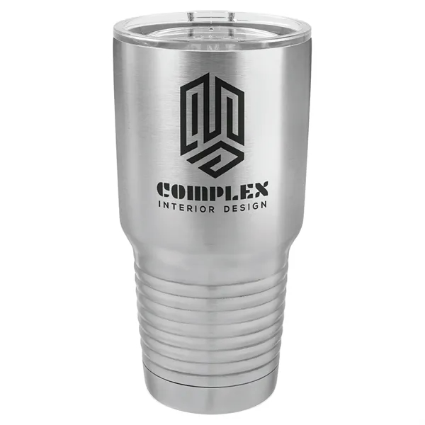 30 oz. stainless steel ringed tumbler with a vacuum sealed, clear-colored... from ASI 74601 Calico