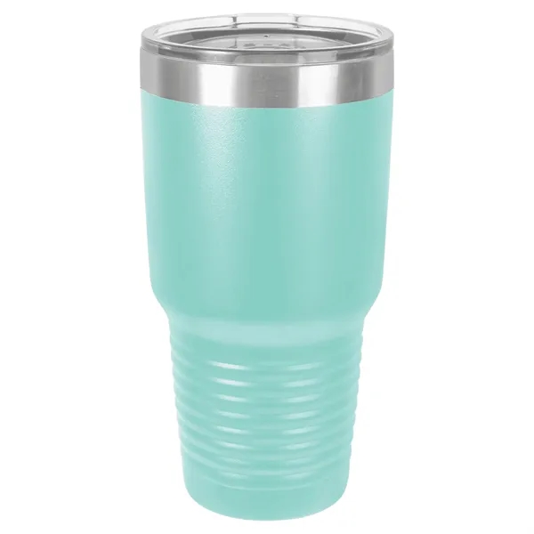 30 oz. stainless steel ringed tumbler with a vacuum sealed, clear-colored... from ASI 74601 Calico