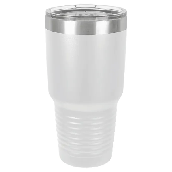 30 oz. stainless steel ringed tumbler with a vacuum sealed, clear-colored... from ASI 74601 Calico