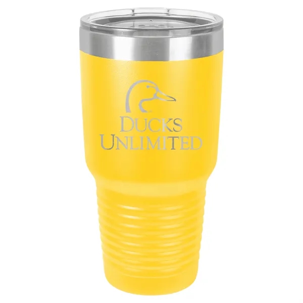 30 oz. stainless steel ringed tumbler with a vacuum sealed, clear-colored... from ASI 74601 Calico