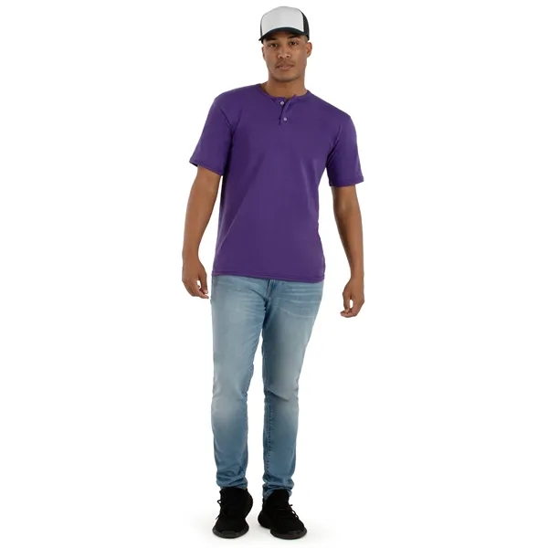 Adult baseball jersey with two-button placket, rib-knit collar, and set-in sleeves.... from ASI 37461 Augusta Sportswear / Augusta Sportswear, Inc. d/b/a Momentec Brands