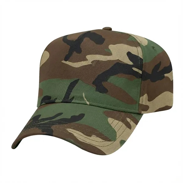 Order Custom Low Crown 5 Panel, Snapback, Woodland Camo Baseball Caps... from ASI 73775 Unionwear