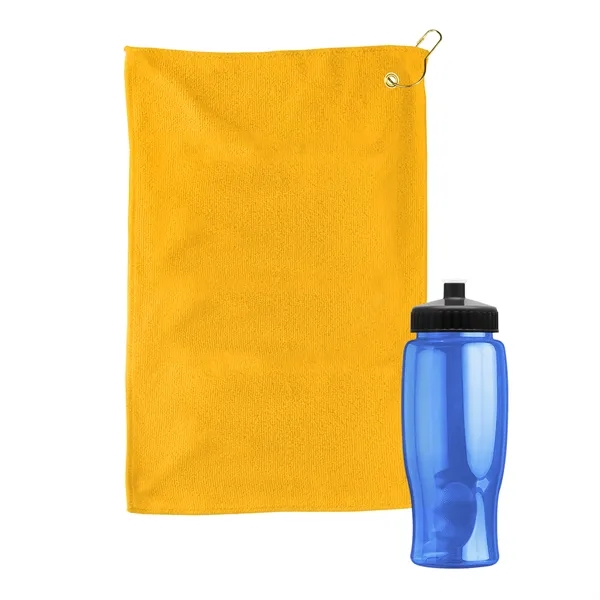 27 oz. Poly-pure transparent bottle with microfiber golf towel. Towel is... from ASI 40480 Koozie Group