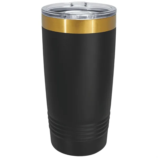 20 oz. stainless steel ringed tumbler with a vacuum sealed, clear-colored... from ASI 74601 Calico