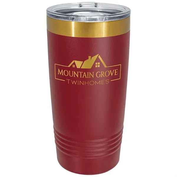 20 oz. stainless steel ringed tumbler with a vacuum sealed, clear-colored... from ASI 74601 Calico