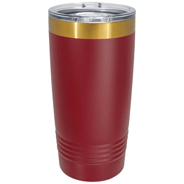 20 oz. stainless steel ringed tumbler with a vacuum sealed, clear-colored... from ASI 74601 Calico