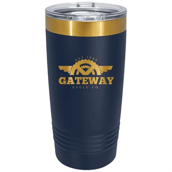 20 oz. stainless steel ringed tumbler with a vacuum sealed, clear-colored... from ASI 74601 Calico