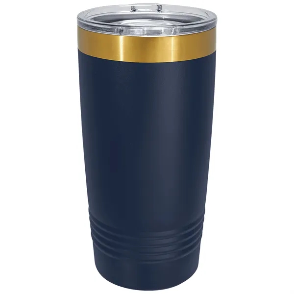 20 oz. stainless steel ringed tumbler with a vacuum sealed, clear-colored... from ASI 74601 Calico