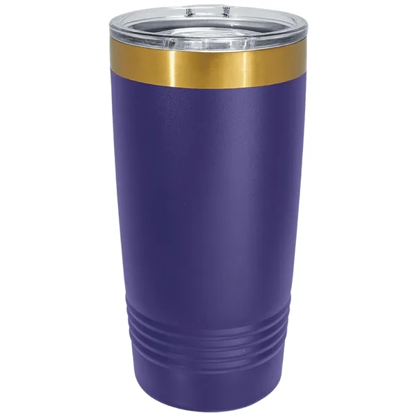 20 oz. stainless steel ringed tumbler with a vacuum sealed, clear-colored... from ASI 74601 Calico