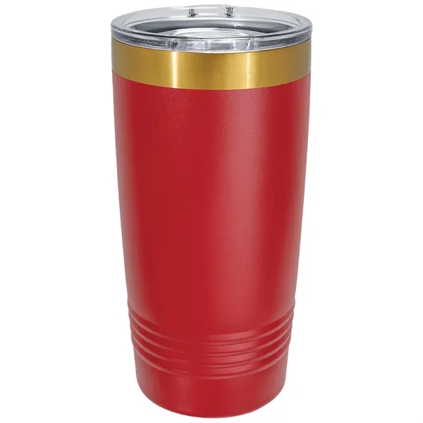 20 oz. stainless steel ringed tumbler with a vacuum sealed, clear-colored... from ASI 74601 Calico