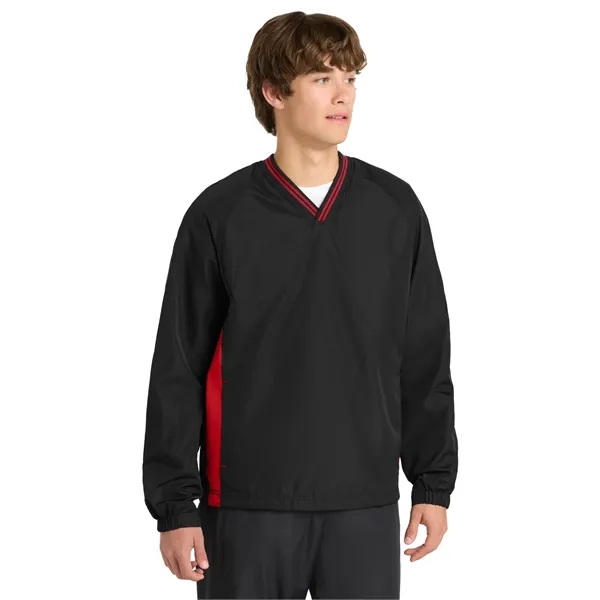 Sport-Tek Tipped V-Neck Raglan Wind Shirt.... from ASI 84863 SanMar
