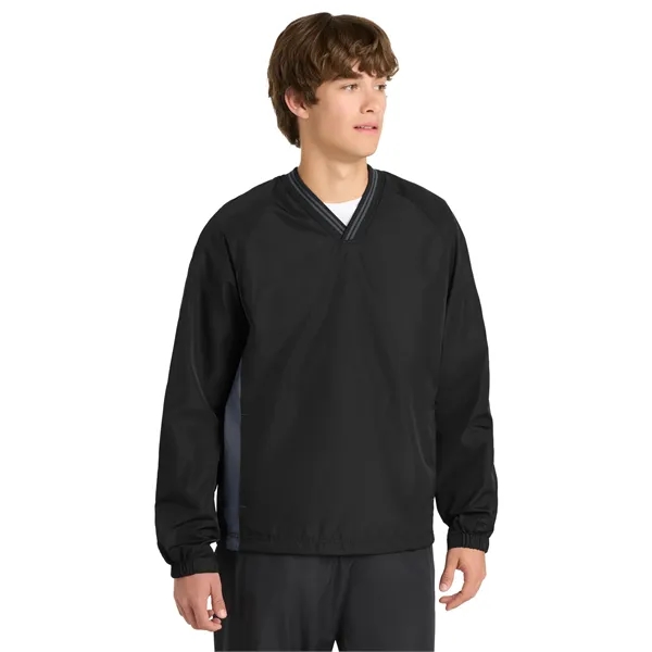 Sport-Tek Tipped V-Neck Raglan Wind Shirt.... from ASI 84863 SanMar