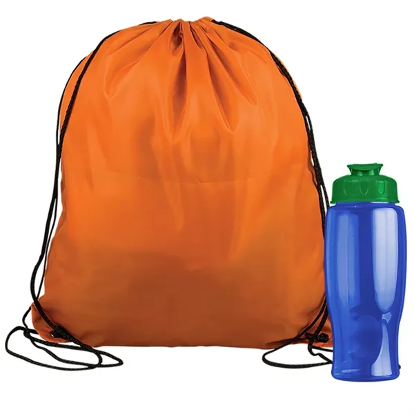 Drawstring backpack in a bottle combo kit.... from ASI 40480 Koozie Group