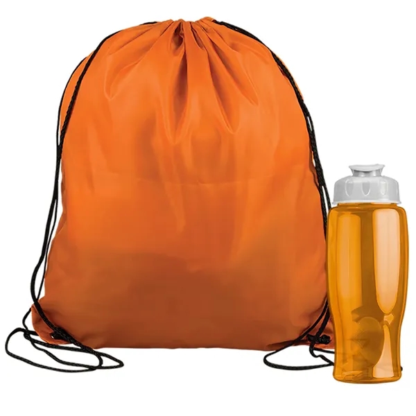 Drawstring backpack in a bottle combo kit.... from ASI 40480 Koozie Group