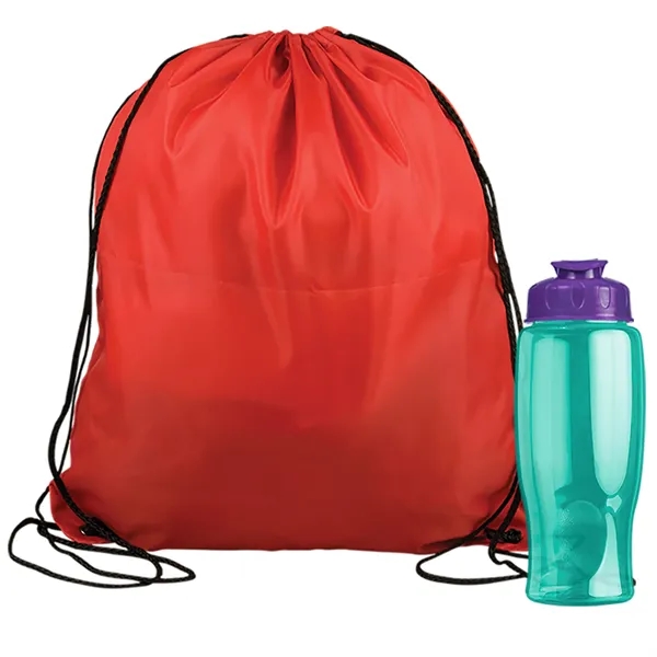 Drawstring backpack in a bottle combo kit.... from ASI 40480 Koozie Group