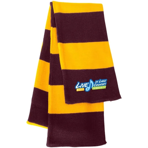 SPORTSMAN RUGBY-STRIPED KNIT SCARF... from ASI 30208 A P Specialties / AP Specialties