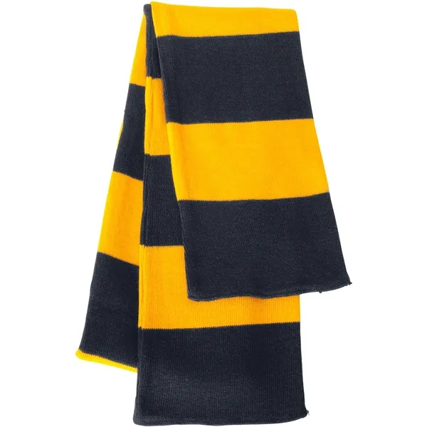 SPORTSMAN RUGBY-STRIPED KNIT SCARF... from ASI 30208 A P Specialties / AP Specialties