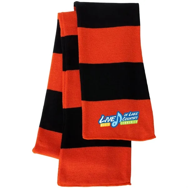SPORTSMAN RUGBY-STRIPED KNIT SCARF... from ASI 30208 A P Specialties / AP Specialties