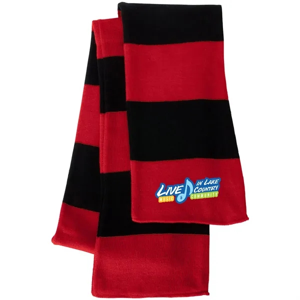 SPORTSMAN RUGBY-STRIPED KNIT SCARF... from ASI 30208 A P Specialties / AP Specialties