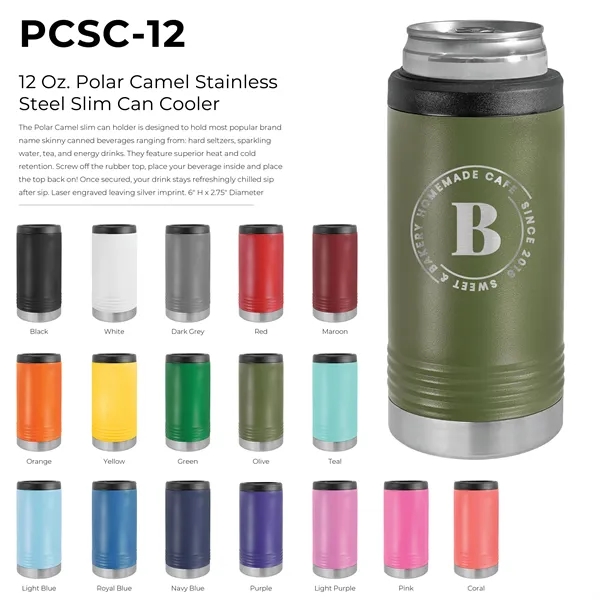 Polar Camel insulated stainless steel beverage sleeve for skinny-style 12 ounce... from ASI 74601 Calico