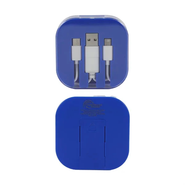 4-in-1 Charging Cable With Recycled ABS Case & Built-In Phone Stand... from ASI 36730 Ariel Premium Supply Inc