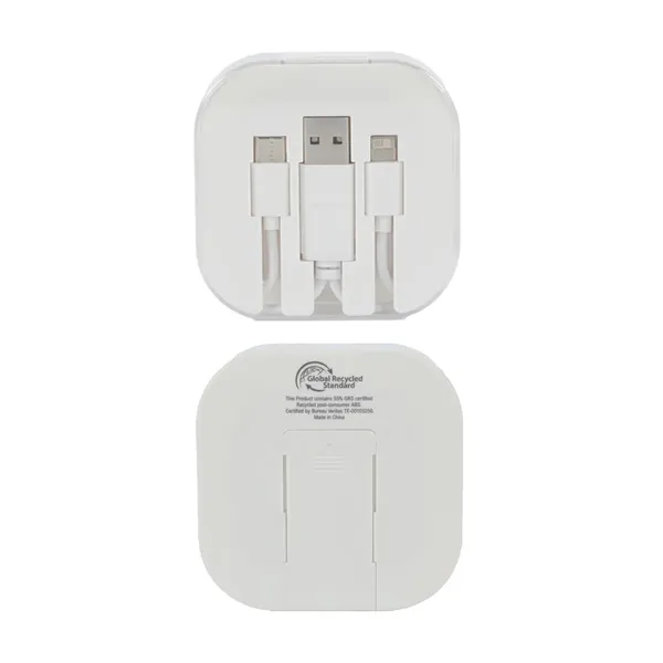 4-in-1 Charging Cable With Recycled ABS Case & Built-In Phone Stand... from ASI 36730 Ariel Premium Supply Inc