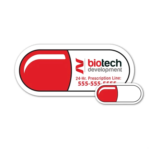 3.188" x 1.375" pill capsule shaped magnet with four color process... from ASI 89910 Stouse, LLC