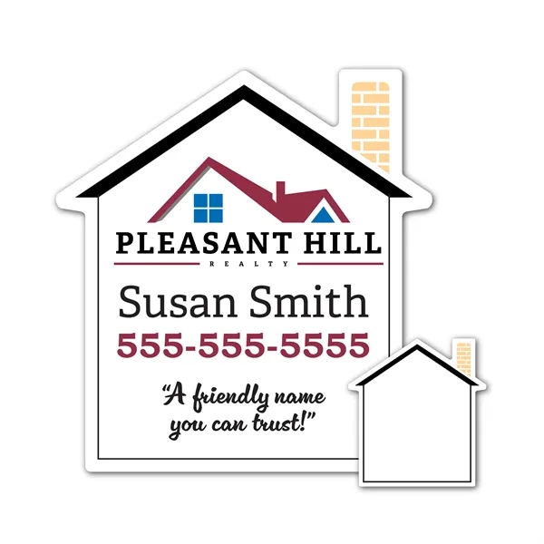 3.625" x 3.875" house shaped magnet with 4CP customization.... from ASI 89910 Stouse, LLC