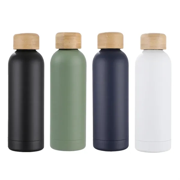 17 oz Eco-Friendly Vacuum Stainless Steel Bottle w/ Bamboo Lid... from ASI 36730 Ariel Premium Supply Inc