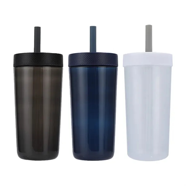 22 oz Recycled Polypropylene Tumbler with Silicone Straw... from ASI 36730 Ariel Premium Supply Inc