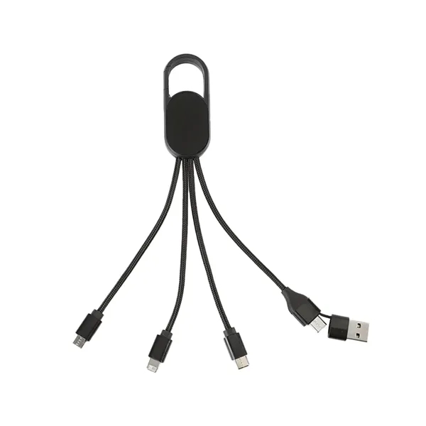 6-in-1 Light-Up Charging Cable with Carabiner Clip and Recycled Casing... from ASI 36730 Ariel Premium Supply Inc