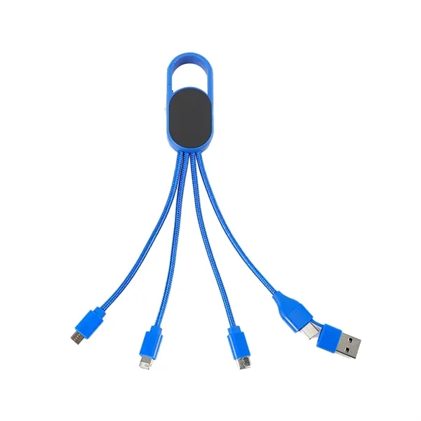 6-in-1 Light-Up Charging Cable with Carabiner Clip and Recycled Casing... from ASI 36730 Ariel Premium Supply Inc