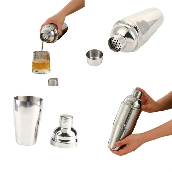 Single wall stainless steel cocktail shaker plus laser engraving on 1... from ASI 37218 Athena Promo (tm)