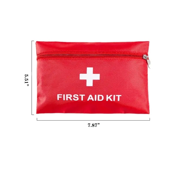 A compact red first aid kit with essential supplies, perfect for... from ASI 72657 Active Life Promo / Active Life
