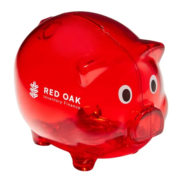 5" plastic pig-shaped piggy bank... from ASI 63549 Jornik Manufacturing Corp