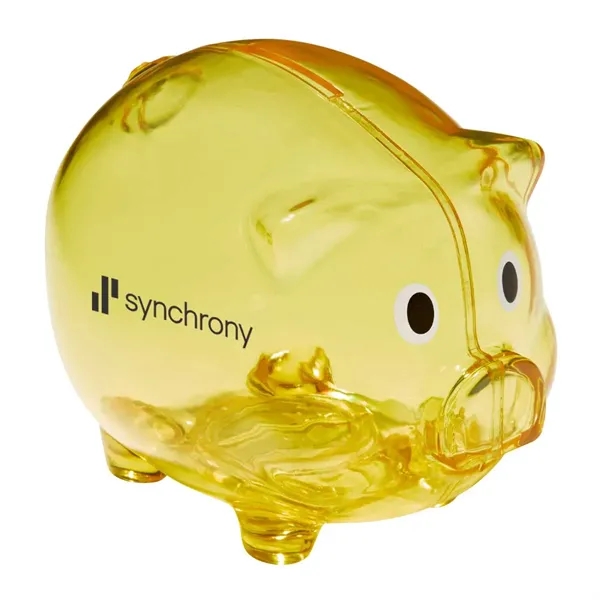 5" plastic pig-shaped piggy bank... from ASI 63549 Jornik Manufacturing Corp