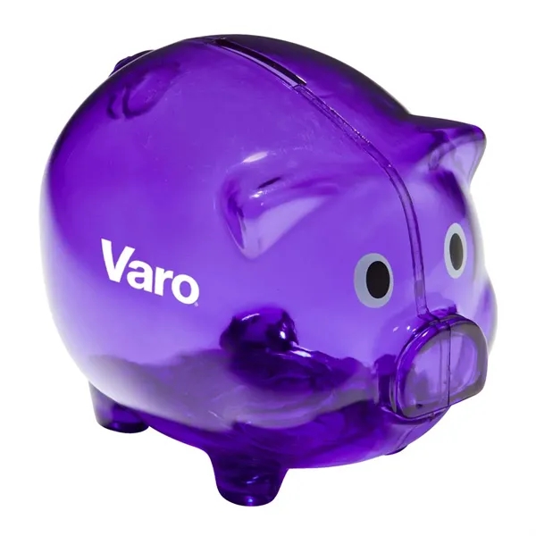 5" plastic pig-shaped piggy bank... from ASI 63549 Jornik Manufacturing Corp