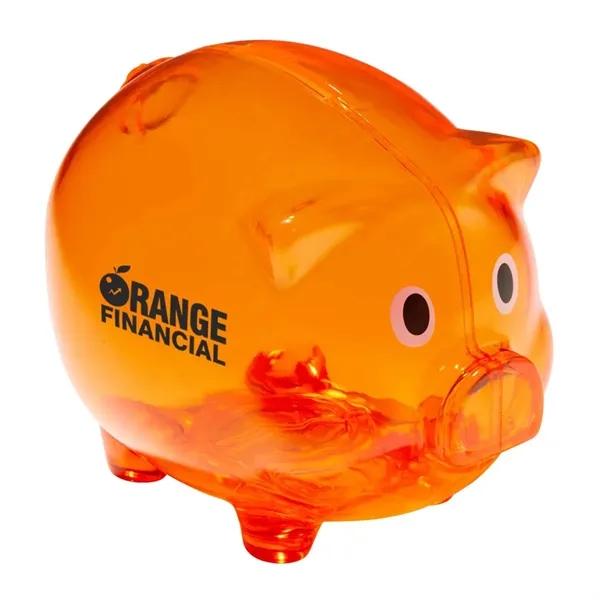 5" plastic pig-shaped piggy bank... from ASI 63549 Jornik Manufacturing Corp