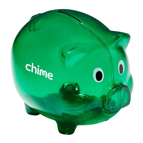 5" plastic pig-shaped piggy bank... from ASI 63549 Jornik Manufacturing Corp