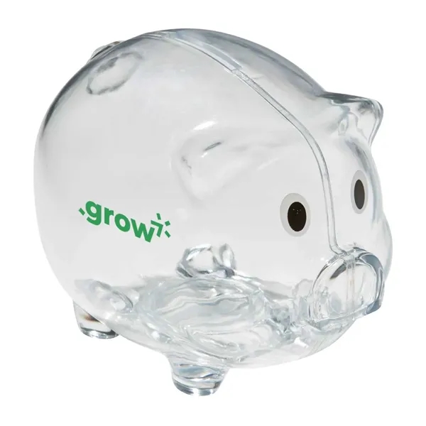 5" plastic pig-shaped piggy bank... from ASI 63549 Jornik Manufacturing Corp