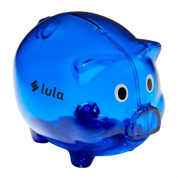 5" plastic pig-shaped piggy bank... from ASI 63549 Jornik Manufacturing Corp