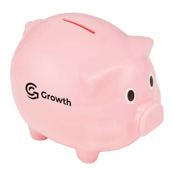5" plastic pig-shaped piggy bank... from ASI 63549 Jornik Manufacturing Corp