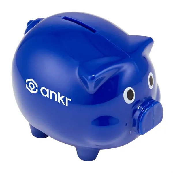 5" plastic pig-shaped piggy bank... from ASI 63549 Jornik Manufacturing Corp