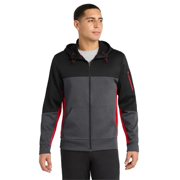 Sport-Tek Tech Fleece Colorblock Full-Zip Hooded Jacket.... from ASI 84863 SanMar
