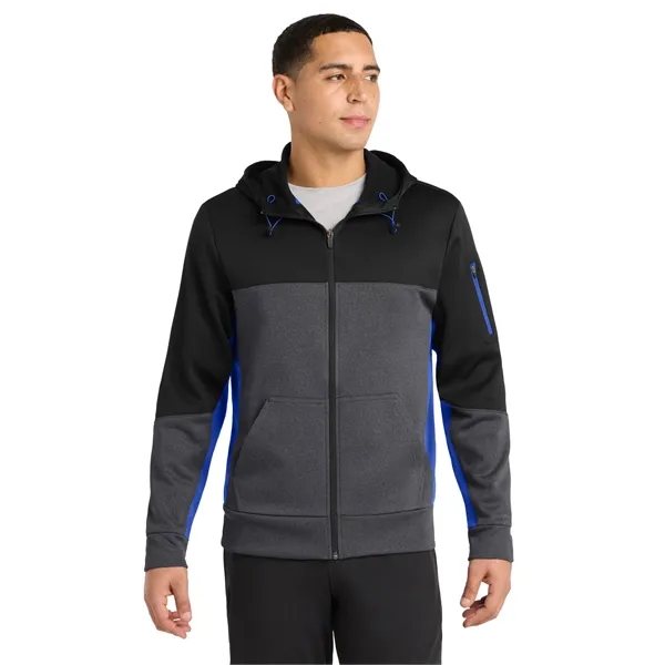 Sport-Tek Tech Fleece Colorblock Full-Zip Hooded Jacket.... from ASI 84863 SanMar