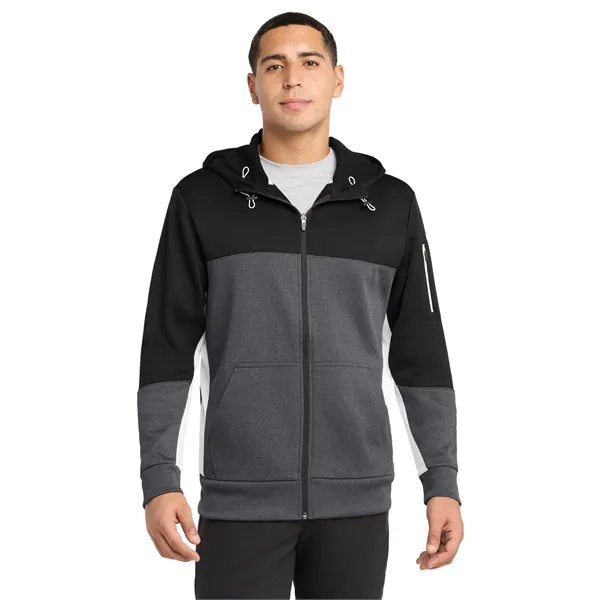 Sport-Tek Tech Fleece Colorblock Full-Zip Hooded Jacket.... from ASI 84863 SanMar