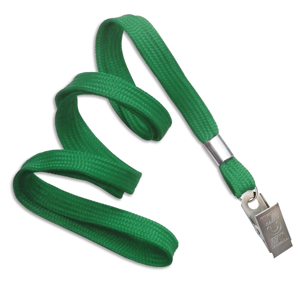 Available same day! Blank flat-braided non-breakaway lanyards with a bulldog clip... from ASI 79898 Promovision / PROMOVISION